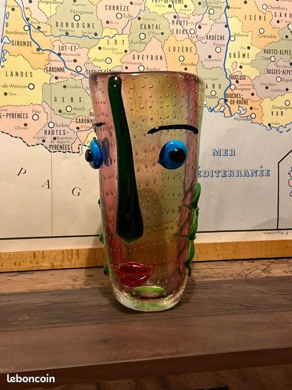 Vase visage verre milano bullé (image 2)