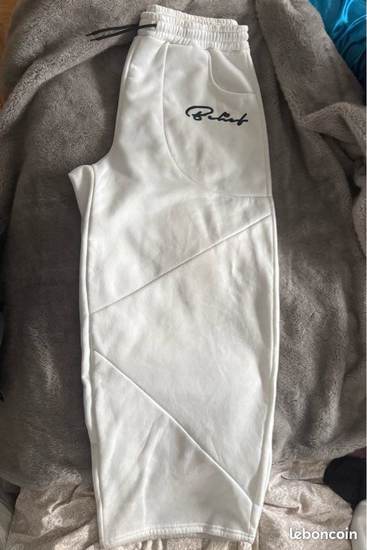 Ensemble blanc, jogging blanc, pull blanc, pantalon blanc (image 4)