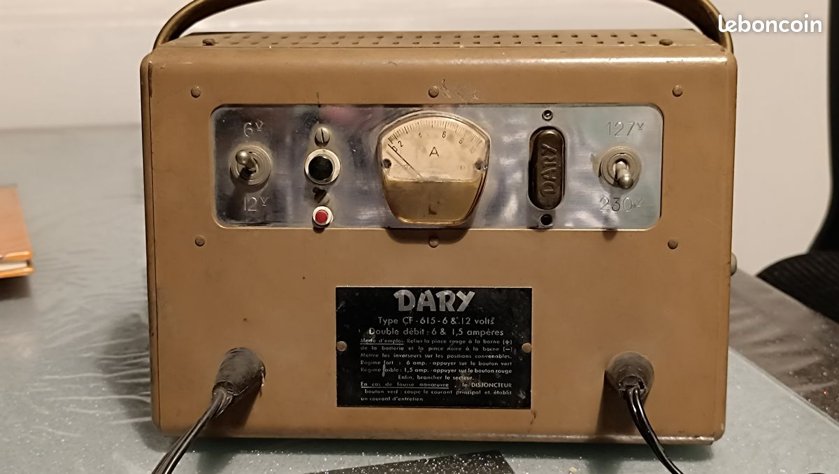 Chargeur De Batterie Dary Cadet Vintage – 220V 6/12V Universel