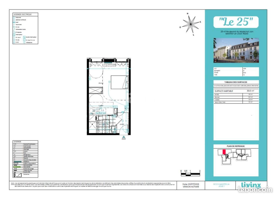 Appartement 1 pièce 30 m² · à Mantes-la-Jolie · 30 m² · 522 €