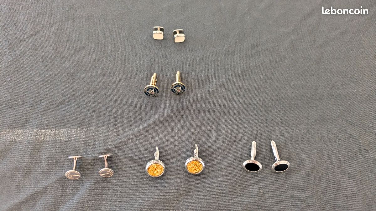 Paire De Boutons De Manchette (Occasion) - Bijoux Homme - État Correct - Parfaits Pour Costume