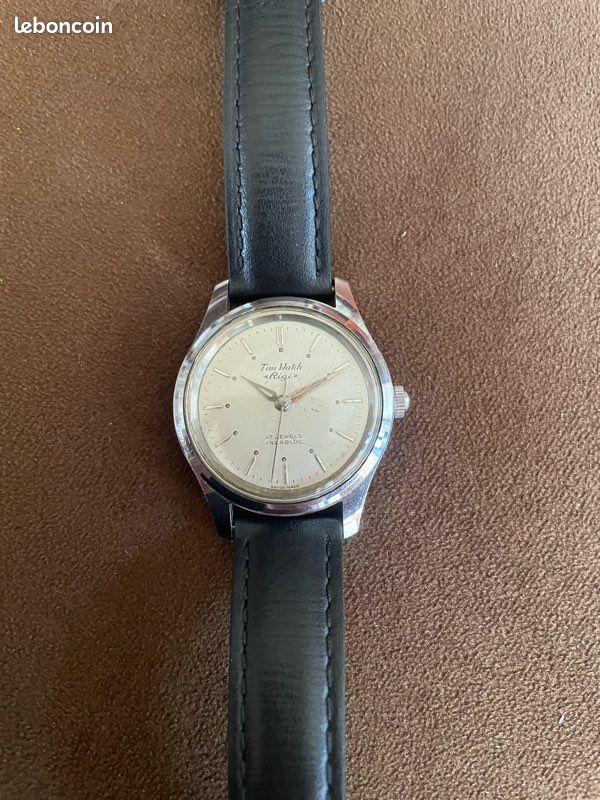 Montre Mécanique Manuelle Suisse ULTRA Vintage - Boîtier Doré, Cadran Doré, Bracelet Cuir Marron - Années 1920-1949 - Occasion