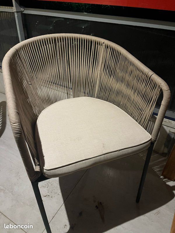 6 chaises de jardin métal et corde (image 1)
