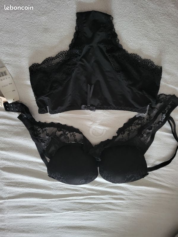 Dessous dentelle et shorty noir neuf (image 1)
