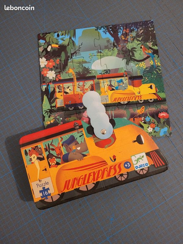 Puzzle Djeco train jungle animaux (image 1)