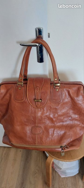 Grand sac de voyage en cuir vintage La Bagag (image 1)