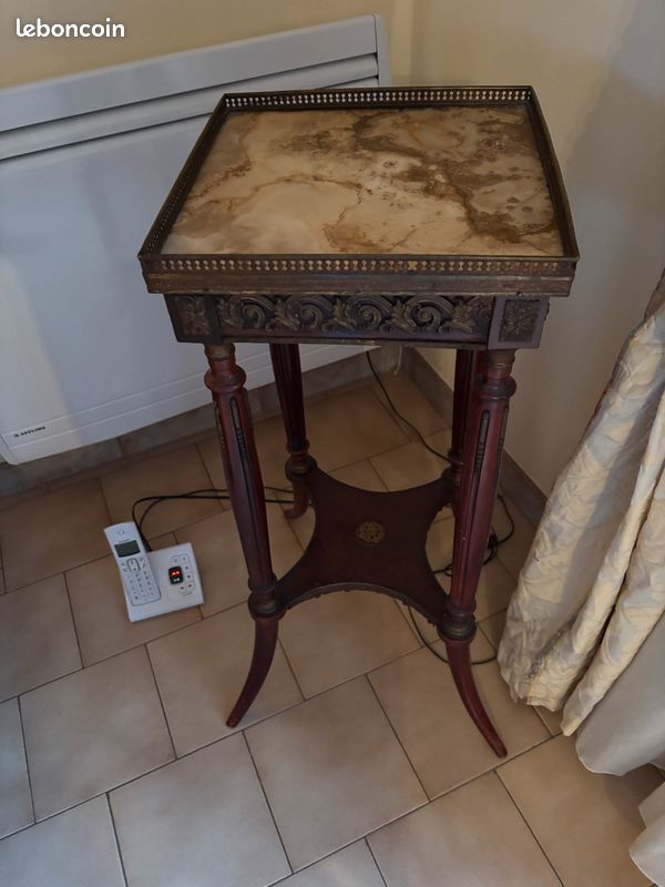 Sellette en bois et marbre (image 1)