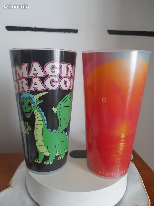Lot De 2 Gobelets Dragons En Plastique Réutilisables 260 Ml - Idéal Anniversaire Enfant