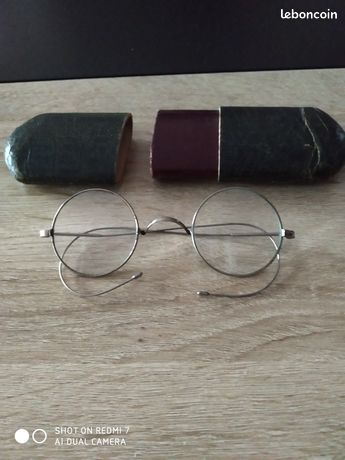 Étui à Lunettes Vintage En Cannage – Style 19ème Siècle, Beige, Bon état, Longueur 4 Cm