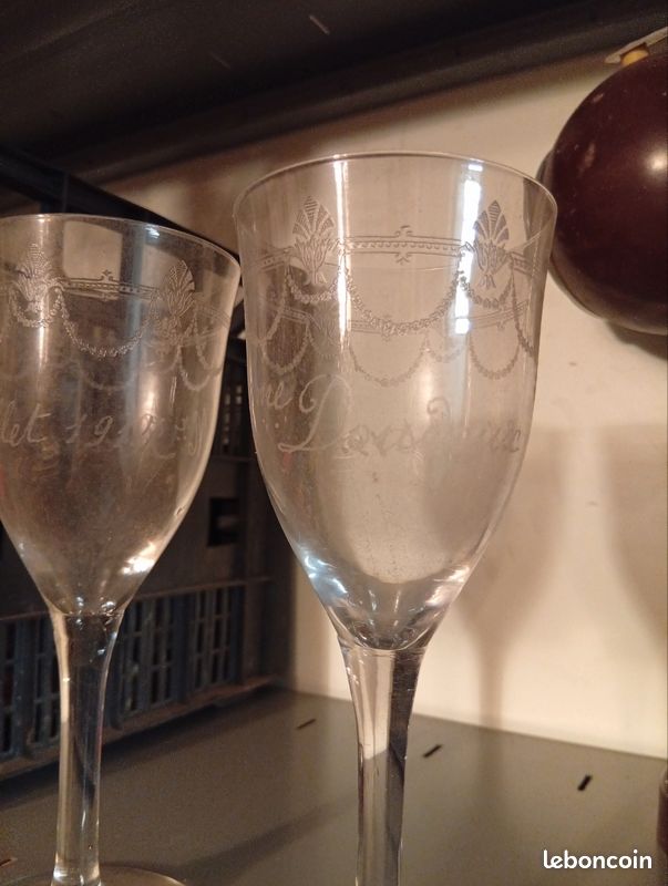 Lot 2 très ancien verre mariage 1917 (image 2)