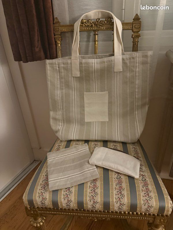 Sac et trousses toile rayée idéal cadeau été plage recycling (image 7)