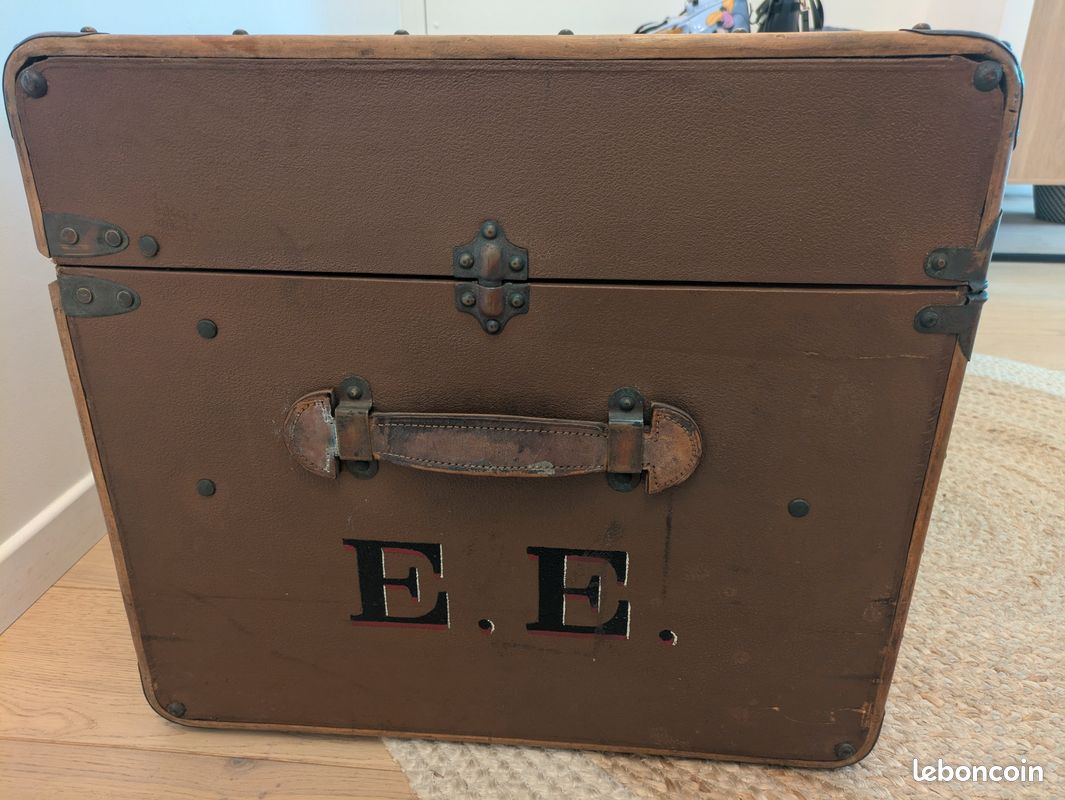 Ancien grand sac en cuir de médecin vintage Gladstone kit laiton