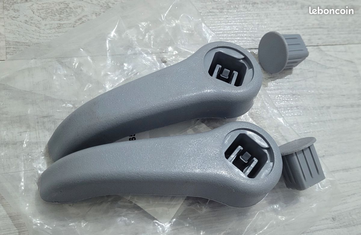Lot De 2 Poignées Réglage Inclinaison Siège Grises Pour Renault Clio 2 & Twingo - Neuf