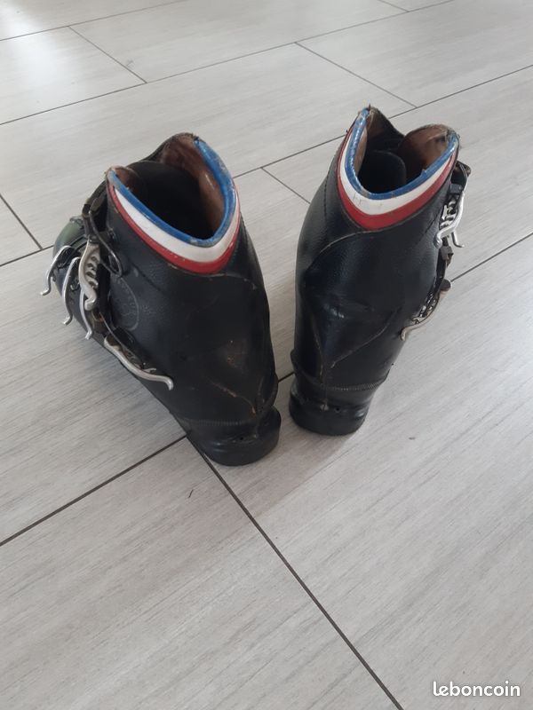 Chaussures ski en cuir trappeur vintage des années 60 (image 4)