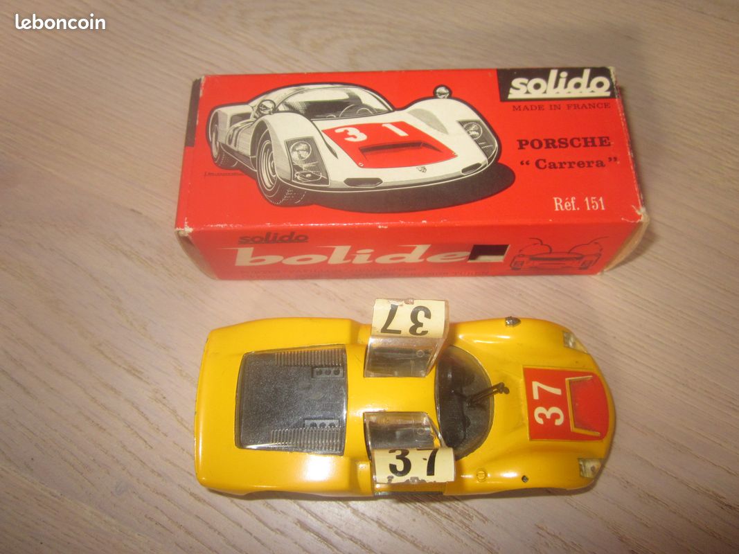 VINTAGE 60's SOLIDO FRANCE # 151 PORSCHE CARRERA 6 LE MANS RACER SILVER