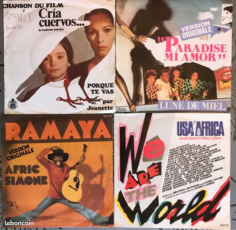Disques 45 tours divers - porque te vas- paradise mi amor - Ramaya - we are the world (image 1)