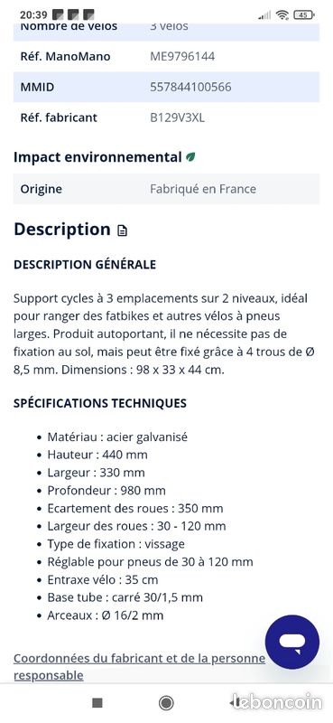 Range vélo mottez 2 niveaux fatbike (image 3)