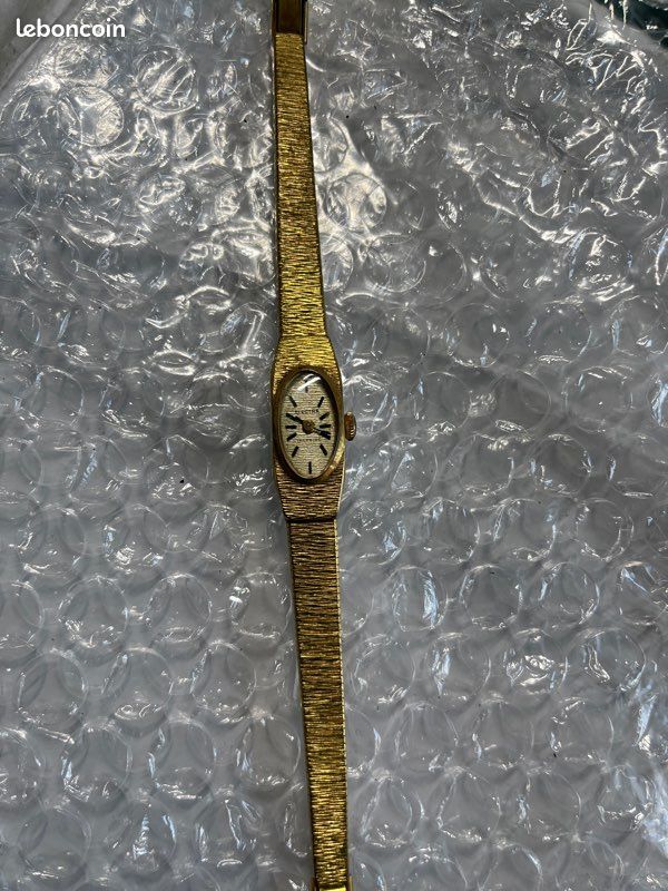 Montre Vintage POP Incabloc - Plaqué Or, Style Art Déco - Pour Femme