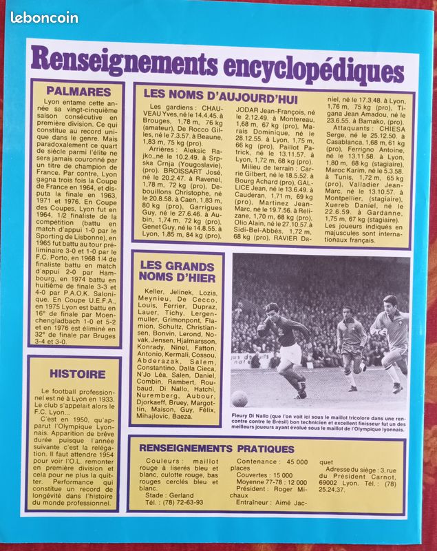 POSTER GEANT ONZE FOOTBALL 1979 RC STRASBOURG MEINAU AS SAINT-ETIENNE
