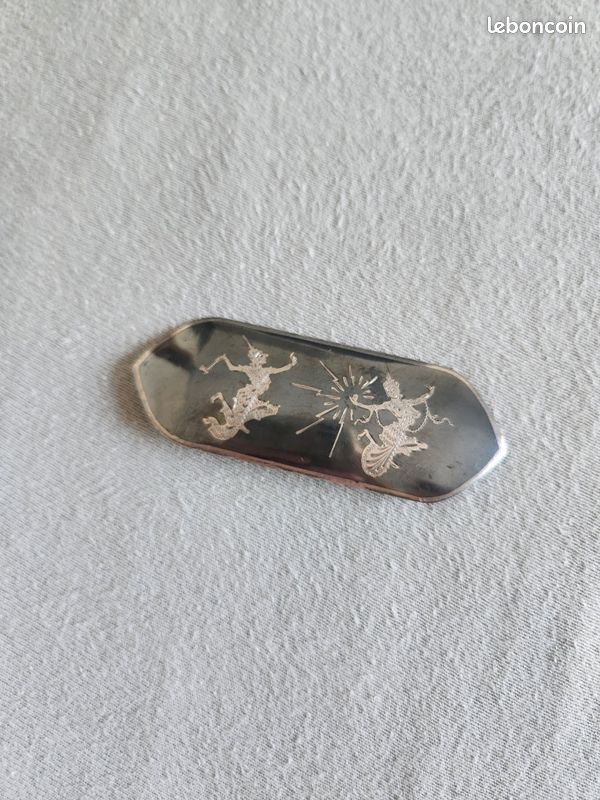 Broche En Argent Massif Femme Style Asiatique - Occasion, Parfait état