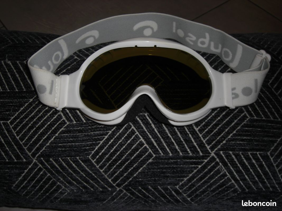 masque de ski neuf Loubsol enfant blanc écran fumé antibuée
