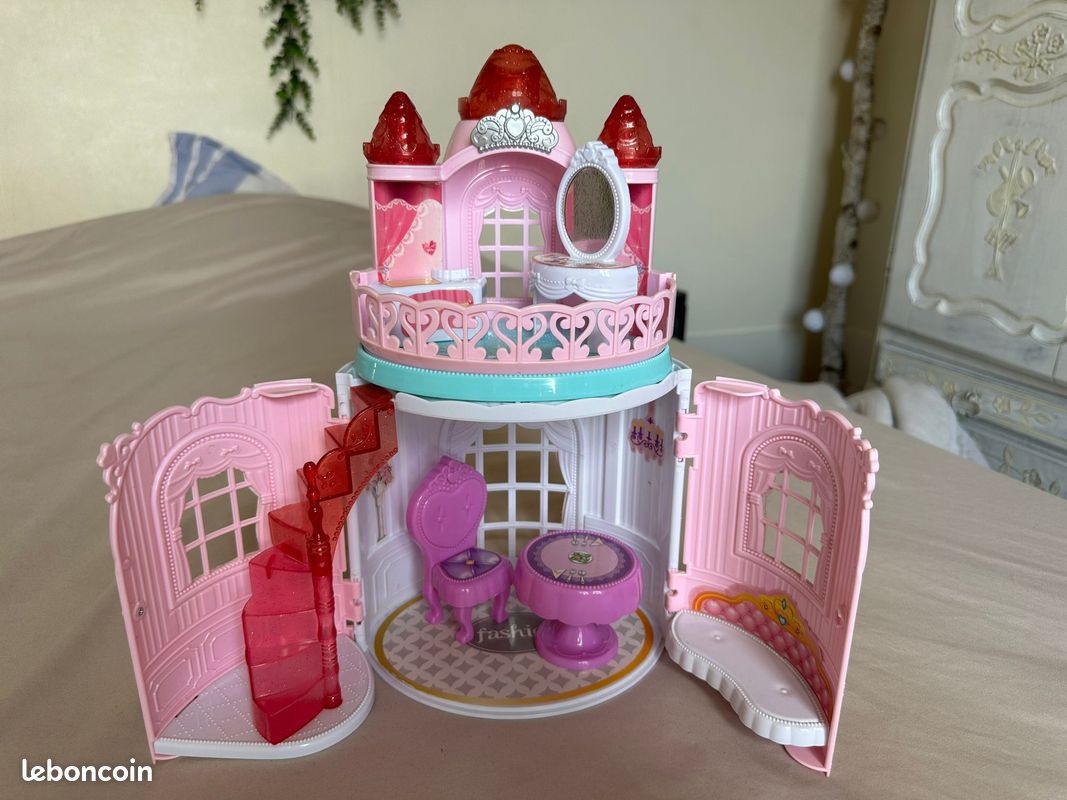 Maison Poupée Château Princesse - Contrôle Magnétique - Lumières Et Musique