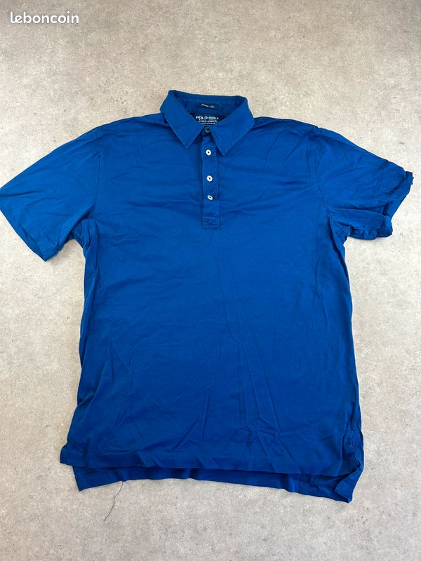 Polo 100% coton Ralph Lauren Marine pour homme M #PRL.287 (image 1)
