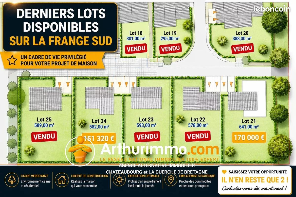 Terrain 582 m² · à Châteaubourg · 582 m² · 151 320 €
