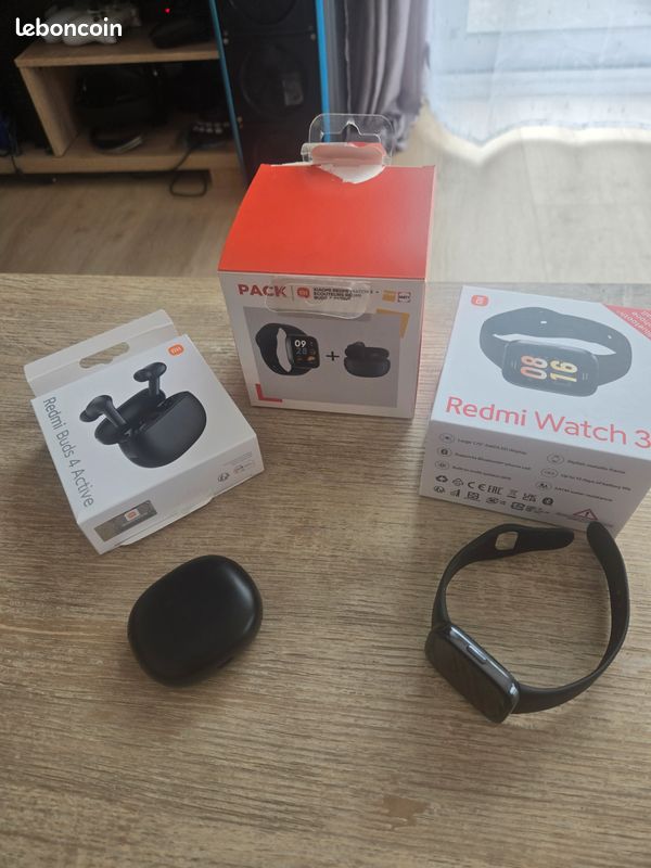 Pack Xiaomi - Redmi Watch 3 + Écouteurs Redmi Buds 4 Active (image 1)
