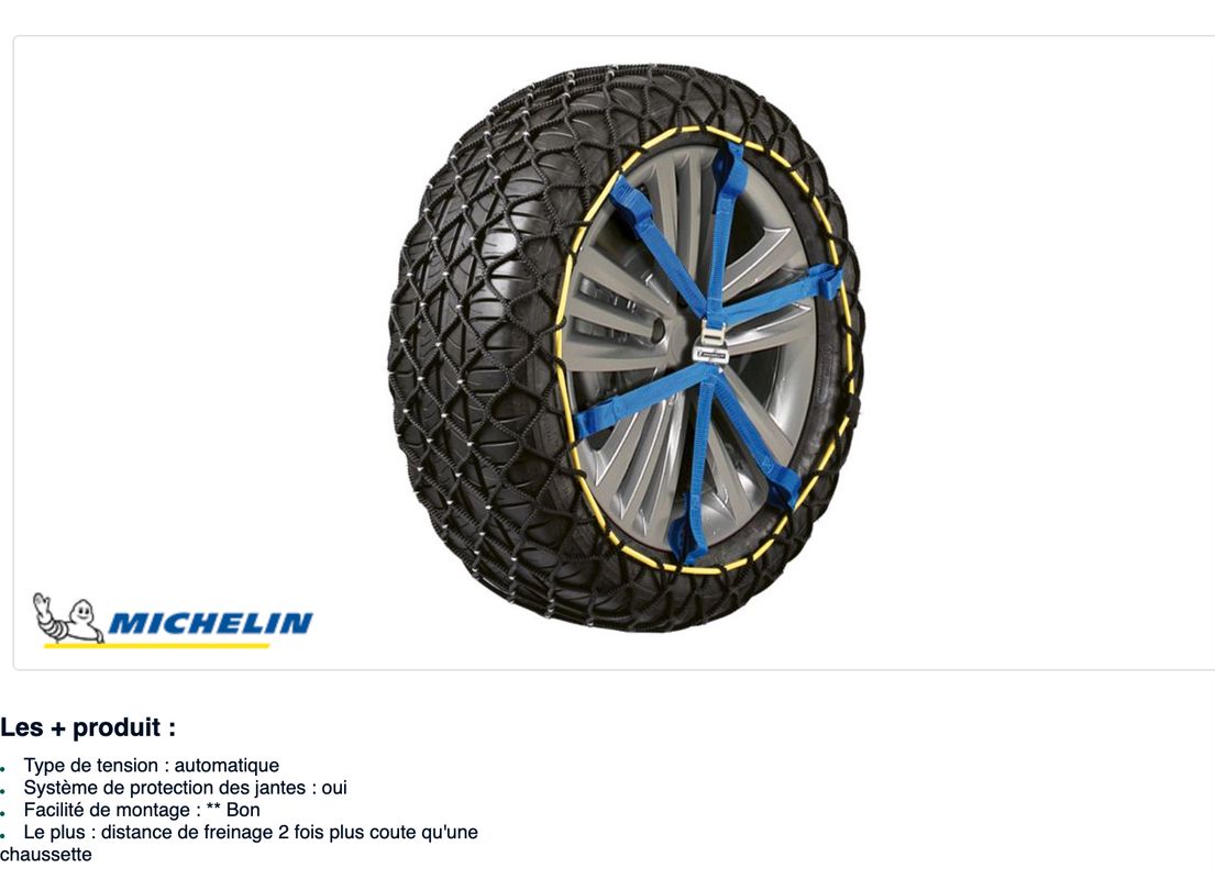 Chaussettes Michelin easy grip 6 - Équipement auto