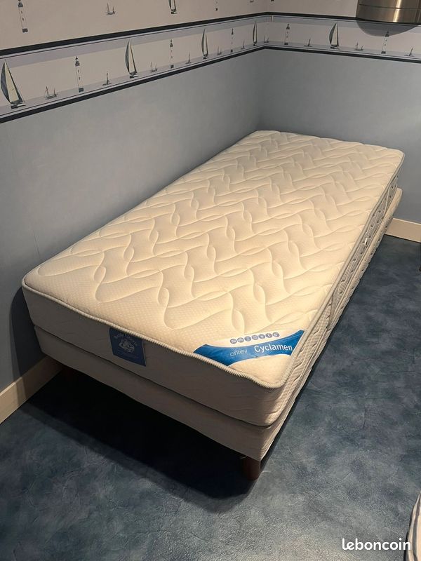 Lit Une Place En Bois Blanc Solide – 200x96cm – Idéal Chambre Ado Ou Adulte