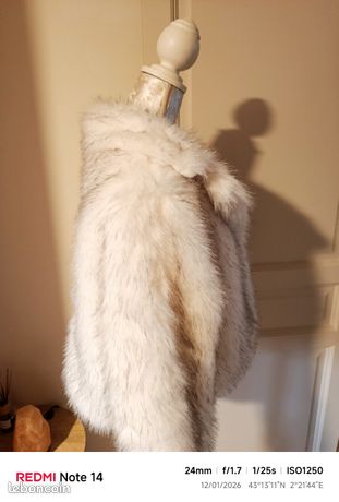 Col En Fourrure Renard Blanc Années 40 - Vintage - Taille Unique - Très Bon État