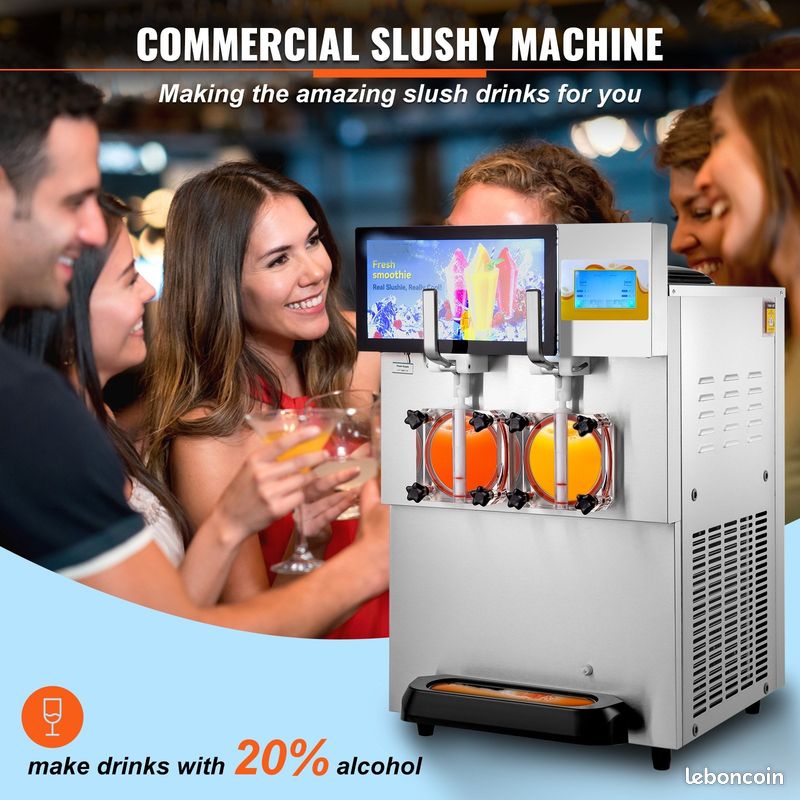 MACHINE A SLUSHIES & MARGARITAS 2 x 8L 1220 Watts INOX GRAND DEBIT NEUVE (image 3)
