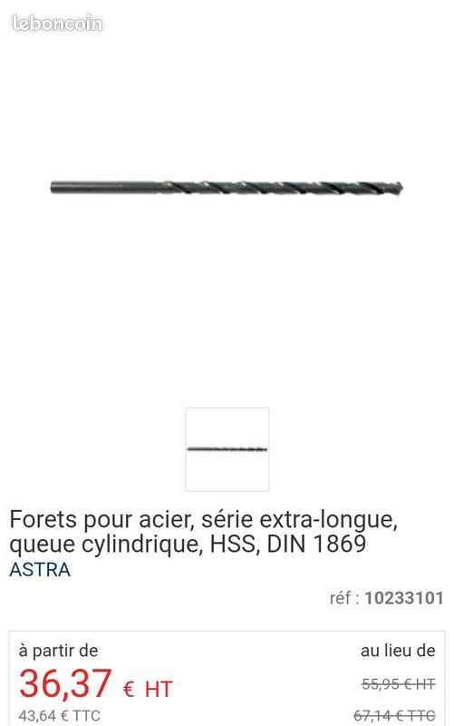 Forets acier- série extra longue HSS din 1869 (image 5)
