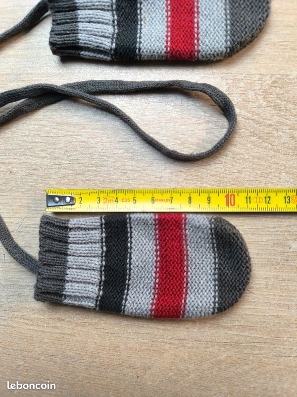 Gants bébé en maille longueur 10,5 cm multicolore (image 3)