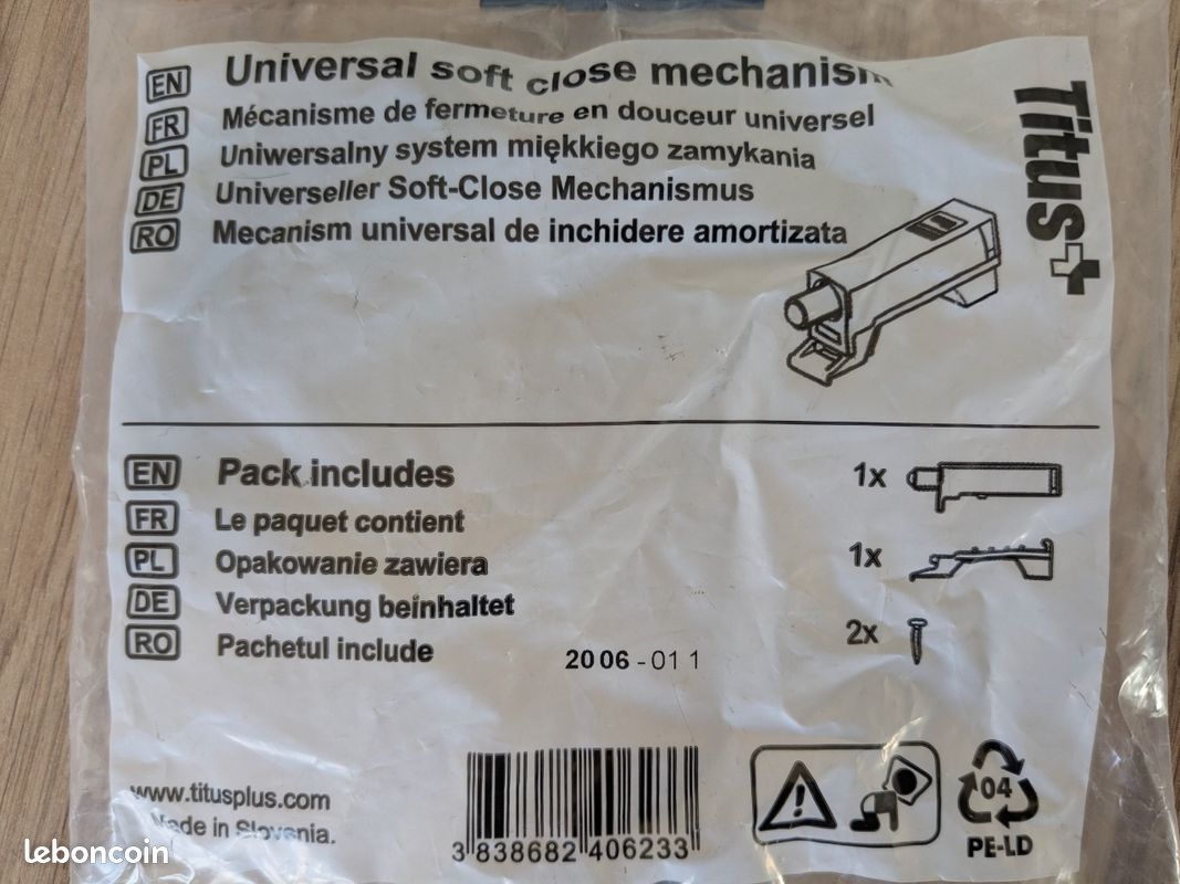 Lot de 8 amortisseurs de porte pour meubles de cuisine (image 3)