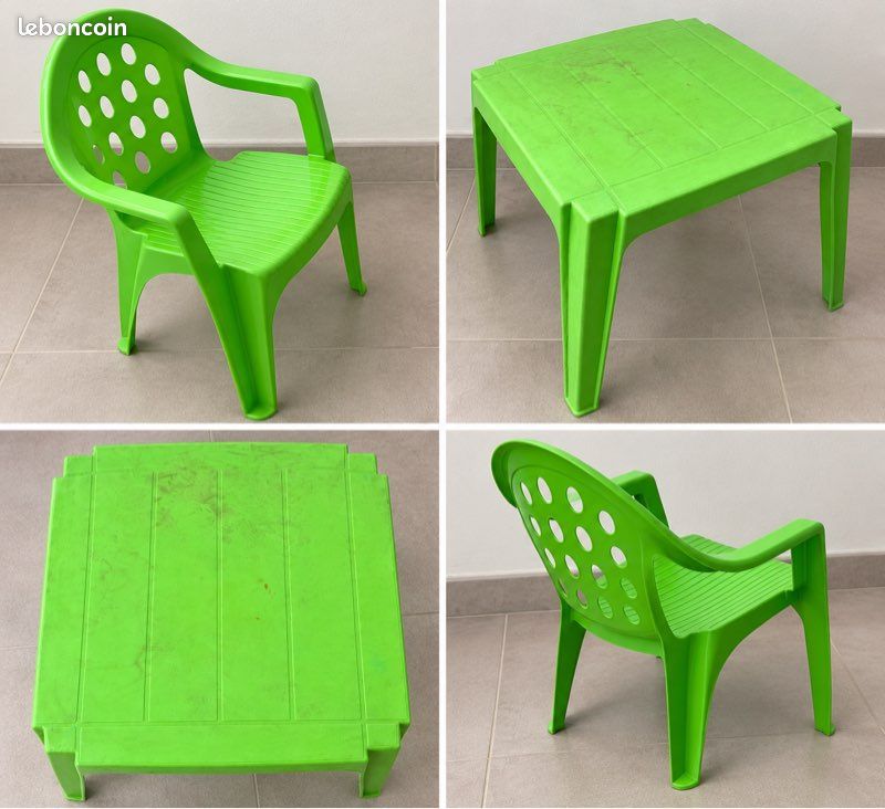 Chaise et table enfant en plastique (image 1)