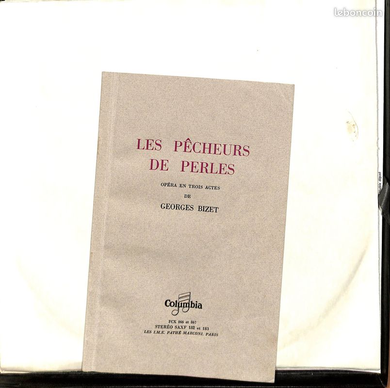 🎭 BIZET – Les Pêcheurs de Perles – Dervaux / Gedda – Coffret VG+/NM 🎭 (image 2)