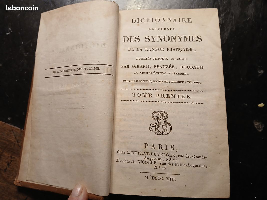 Dictionnaire Universel Des Synonymes De La Langue Française - Livre Ancien