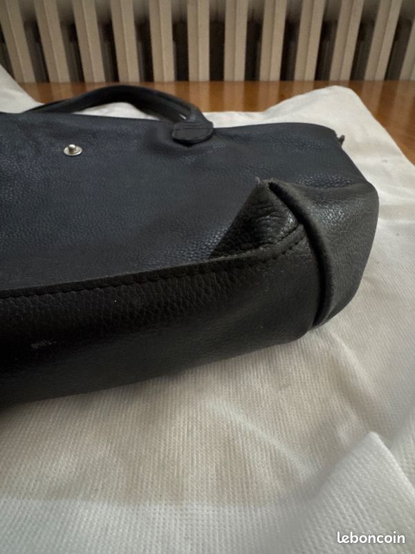 Sac Longchamp Le Pliage Cuir noir authentique - Tres bon etat avec pochette (image 7)