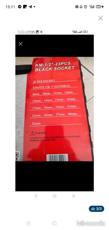 Caisse douilles longues renforcé 23 pièces
Neuf dans l'emballage
Livraison gratuite dans un rayon de 40 km au-delà je demanderai un supplément
prix ferme (image 3)