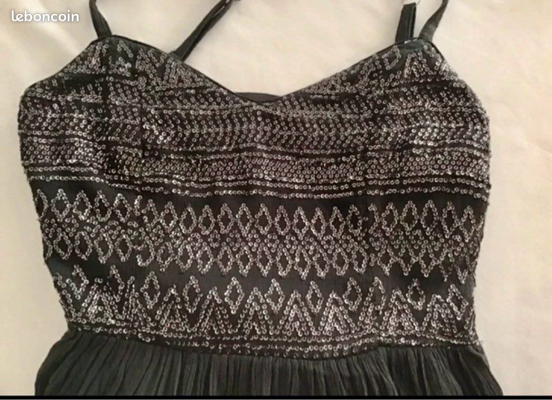 Robe d'été noir/brillant, petite taille XS :Hollister (image 3)