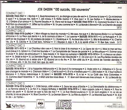 Coffret 5 CD Joe DASSIN 100 Succès, 100 Souvenirs (168) (image 2)