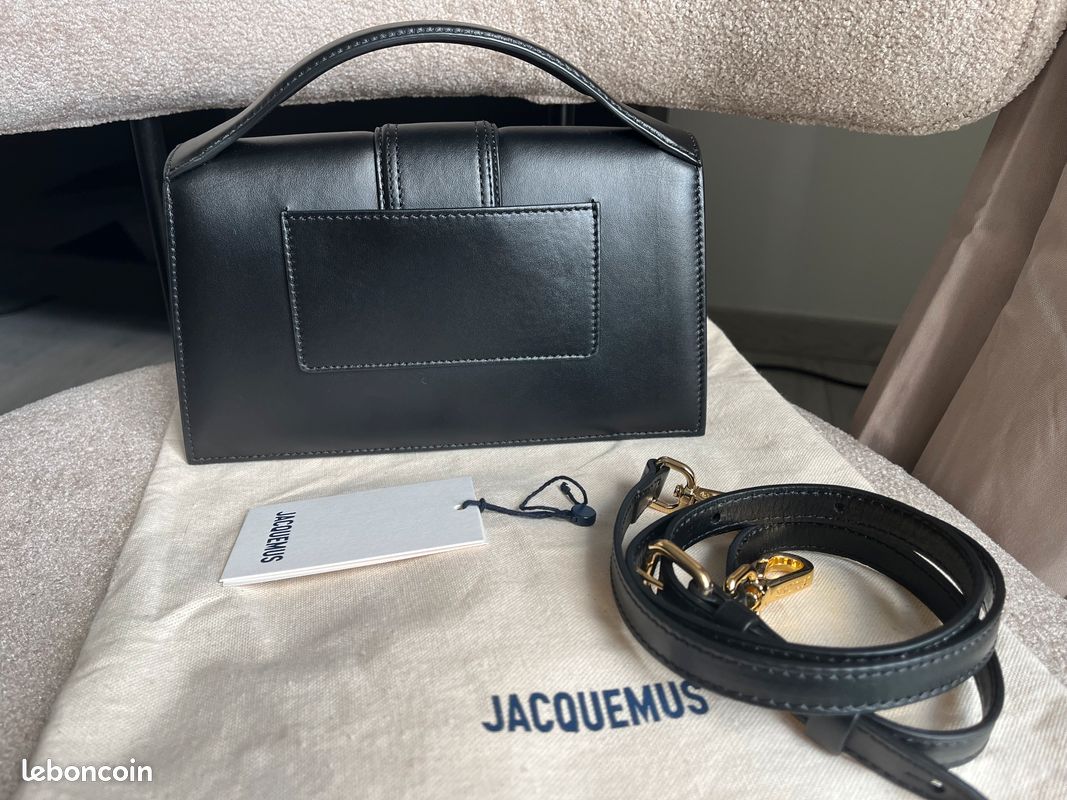 Sac à Main Jacquemus Le Grand Bambino En Cuir Noir — Neuf Avec étiquettes
