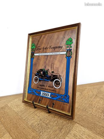 Ancien Miroir Publicitaire Automobile Vintage - Affiche de Maurice Neumont