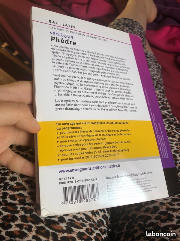 Sénèque Phèdre Bac Latin les belles lettres / Hatier (image 3)