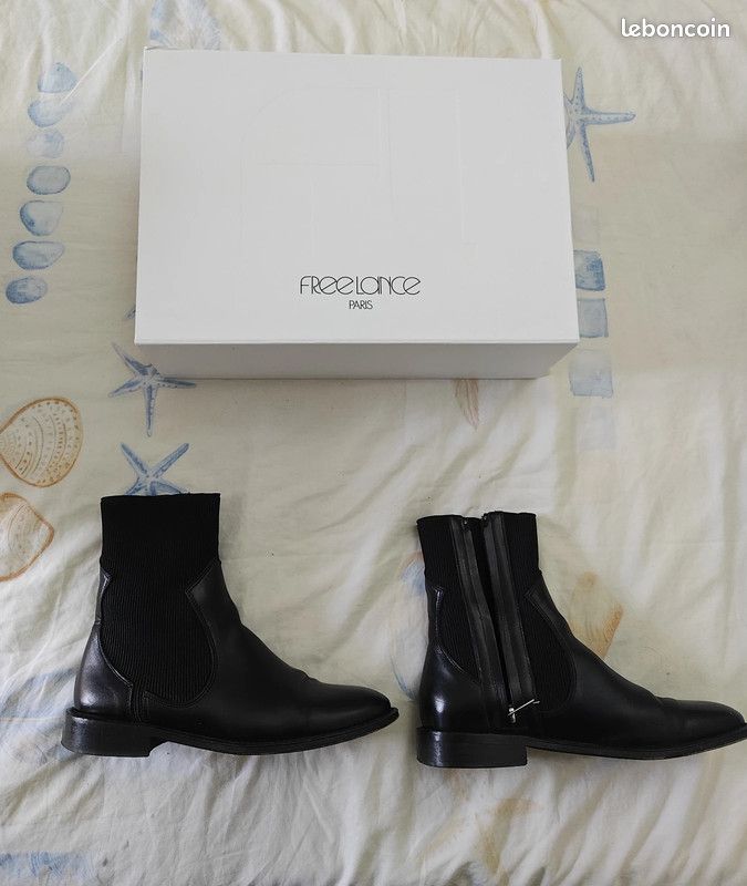 Bottines Free Lance Noires Taille 39 - En Cuir, Occasion