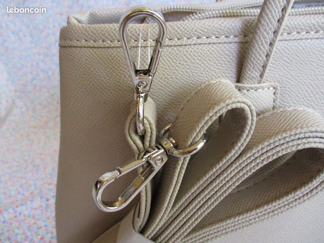 Sac Rodier Imitation Cuir Beige Taupe - Occasion Très Bon état - Style Sac à Main Femme