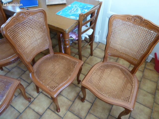 4 chaises bois assisse en paille (PLOEMEUR - 56) (image 5)