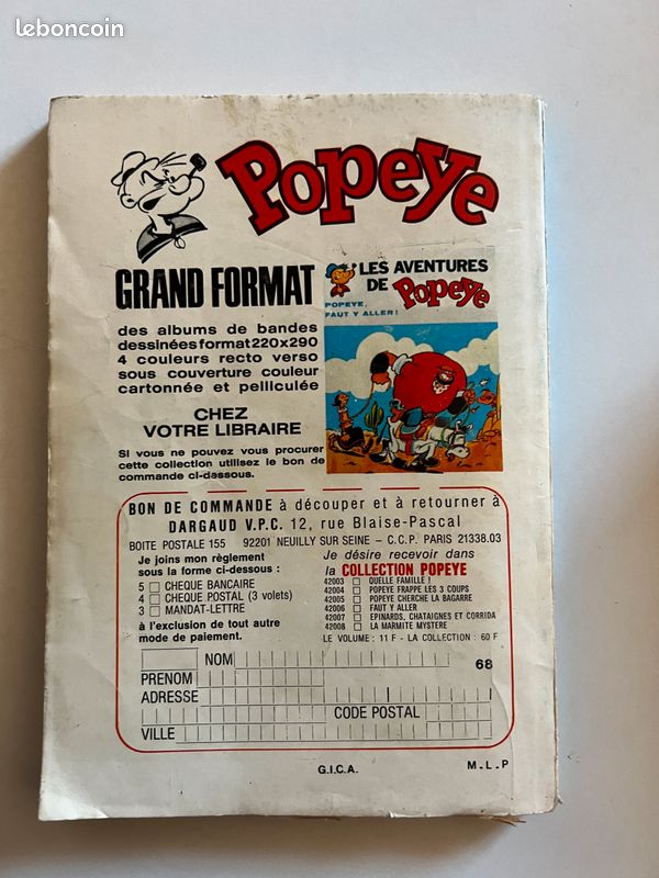 POPEYE BD Petit Format N°151 (image 2)
